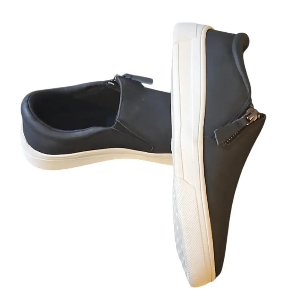 Kensie Soren Women’s Slip On Sneaker Size 6.5 Black Platform Casual Comfort Shoe